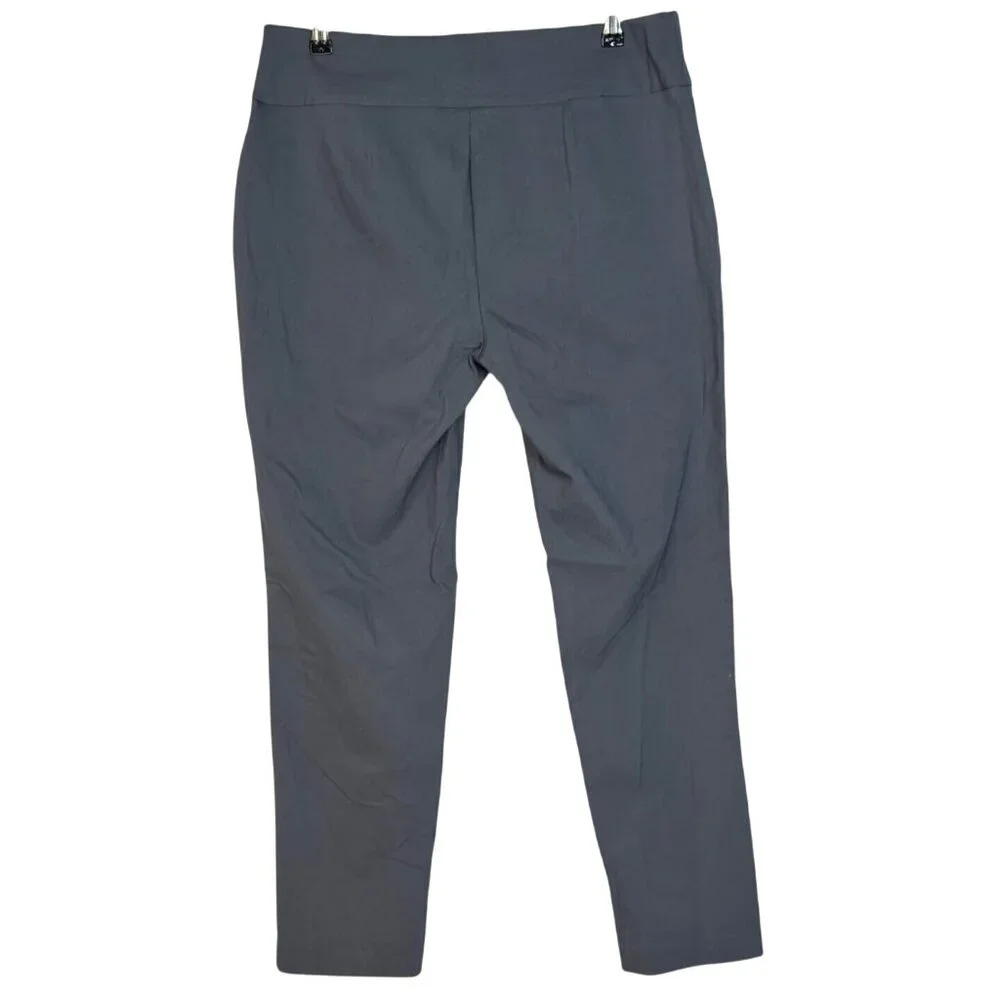 Cooper & Ella Gray Mid Rise Flat Front Straight Ankle Trouser Pants Plus Size 14 - Picture 2 of 7